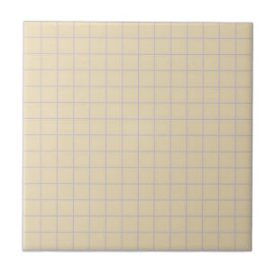 Beige & Lilac Chequered Pattern Retro Minimalist  Ceramic Tile