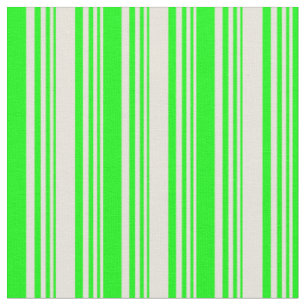 Beige & Lime Stripes Pattern Fabric