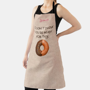 Beige Linen and Doughnuts Apron