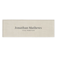 Beige Linen Creme Texture Simple Elegant Monogram