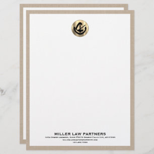Beige Linen Legal Letterhead