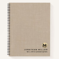 Beige Linen Luxury Gold Initial Logo