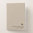 Beige Linen Luxury Gold Initial Logo