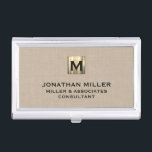 Beige Linen Monogrammed Business Card Holder<br><div class="desc">Elevate your professional image with this sophisticated beige business card case featuring a chic beige linen print design and elegant gold monogram. The durable and stylish case makes the perfect accessory for networking events or everyday use. Customise with your own monogram, name and text of your choice for a personalised...</div>