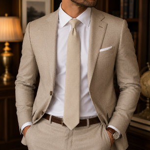 Beige Linen Tie
