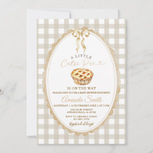 Beige Little Cutie Pie Is on the Way Baby Shower Invitation