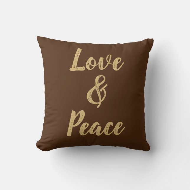 Beige Love & Peace Cushion (Front)