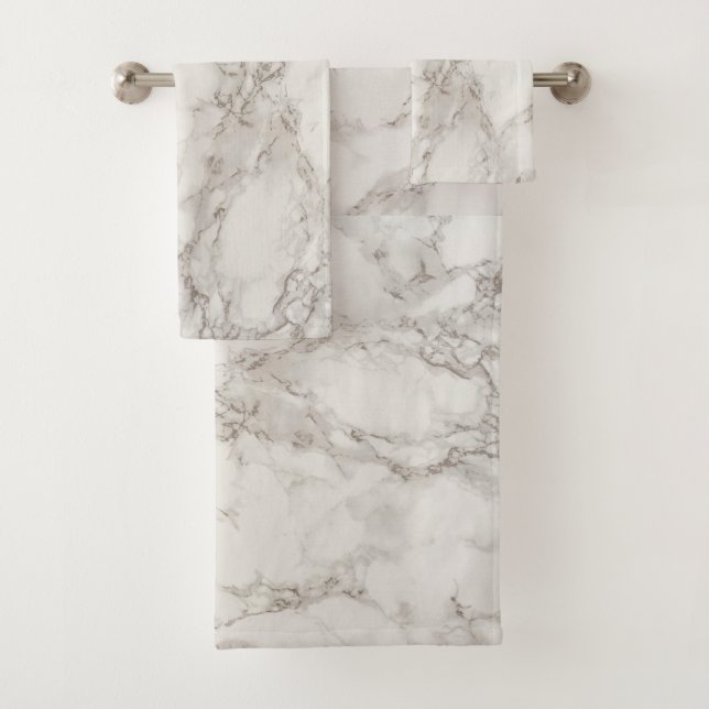 Beige marble bath towel set (Insitu)