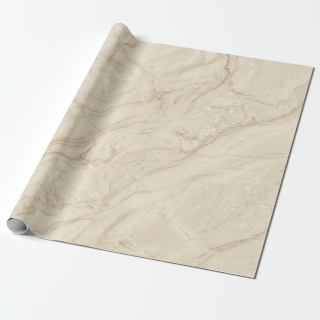 Beige Marble Subtle Elegant Modern Style Wrapping Paper (Unrolled)