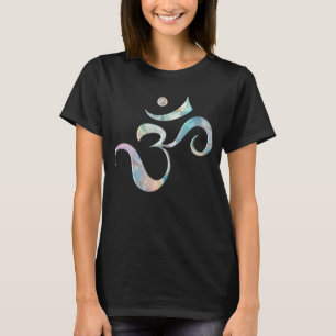Beige Marbled Om T-Shirt