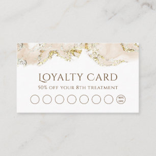 beige marbling design loyalty card
