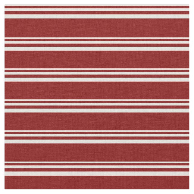 Beige & Maroon Coloured Lines Fabric (Close Up)