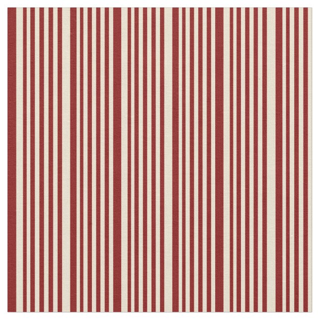 Beige & Maroon Coloured Stripes/Lines Pattern Fabric (Close Up)