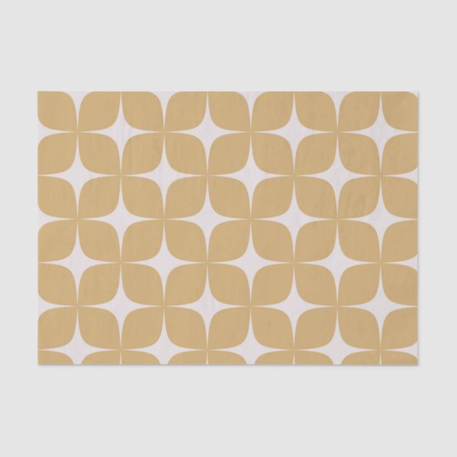 Beige Mid Century Modern Elegant Boho Geometric  Tissue Paper (Front)