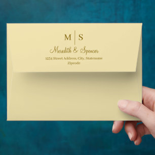 Beige Minimal Chic Elegant Basic Modern Wedding Envelope