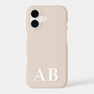 Beige Minimal Modern Initial Monogram