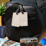 Beige Minimal Modern Initial Monogram Luggage Tag<br><div class="desc">This stylish phone case design features a simple modern design in beige & white. Make one of a kind phone case with custom initial and name. It will be a cool, unique gift for someone special or yourself. If you want to change the fonts or position, click the "Customise further"...</div>