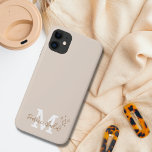 Beige Minimal Modern Initial Monogram Name Case-Ma iPhone 11 Case<br><div class="desc">Do you love to change your iPhone cover as often as we do? Check out this Beige Minimal Modern Initial Monogram Name iPhone 13 Case. You can personalise it very easily with your own name and monogram. And as a bonus, there are some added doodle stars. Happy customising! With love,...</div>