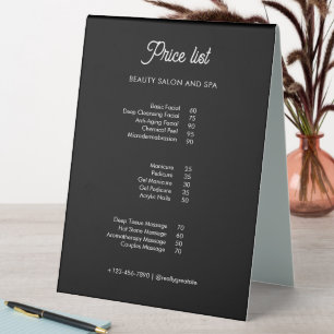 Beige Minimalist Beauty Salon Price List 