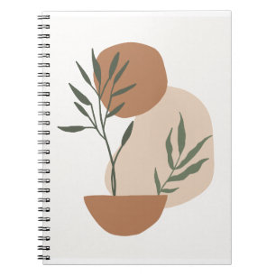 Beige Minimalist Botanical Background Printable Notebook