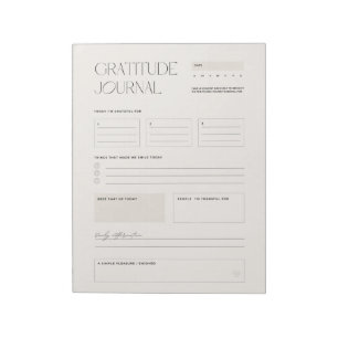 Beige Minimalist Daily Gratitude Mindfulness Gift  Notepad