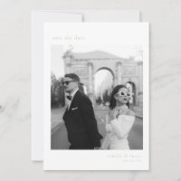 Beige Minimalist Elegant Photo Save the date