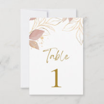 Beige Minimalist Number Card