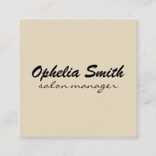 Beige Minimalist Salon Manager Square Business Card