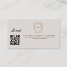 Beige Minimalist WEDDING DETAILS QR CODE 