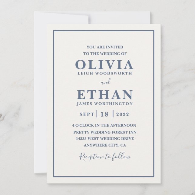 Beige Minimalist Wedding Invitation (Front)