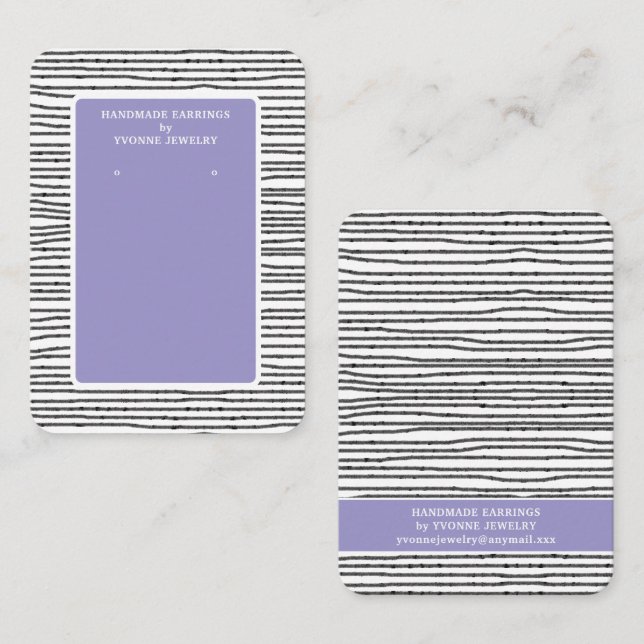 Beige Modern Earring Display  Business Card (Front/Back)