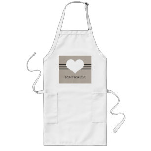 Beige Modern Heart Apron
