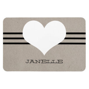 Beige Modern Heart Flexi Magnet