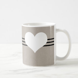 Beige Modern Heart Mug