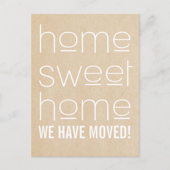 Beige Modern Home Sweet Home Postcard (Front)
