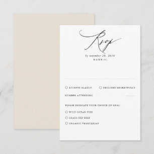 Beige Modern Minimal Wedding RSVP Card