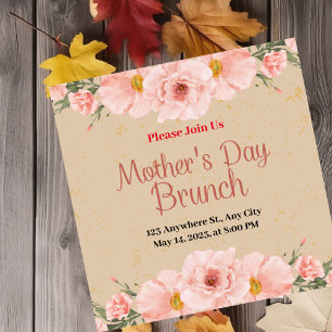 Beige Modern Mother's Day Party Invitation