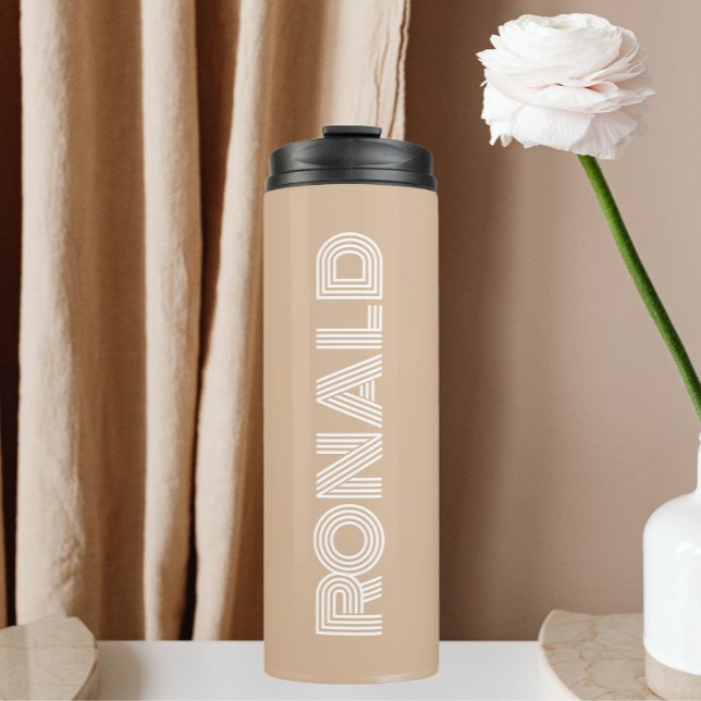 Beige Modern Typography Personalised Thermal Tumbler (In Situ)