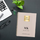 Beige monogram initials business 2025 planner<br><div class="desc">Beige background colour. Black text. Personalise and add your logo,  monogram initials,  name and a title year 2025 (or any year). Your logo both on the front and the back.  Space for your website address on the  back.</div>