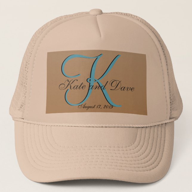 Beige Monogram Neutral Trucker Hat (Front)
