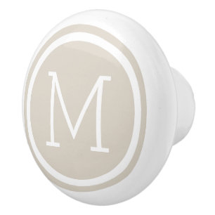 Beige Monogram Personalised Drawer Knob