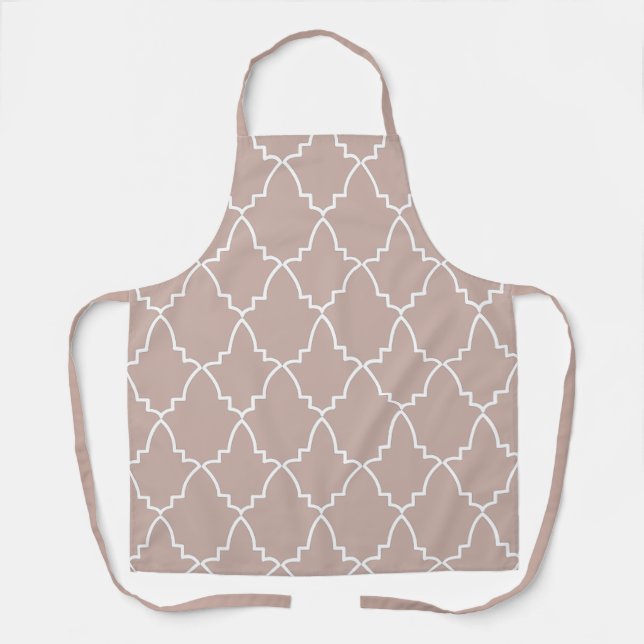 Beige Moroccan Lattice Pattern  Apron (Front)