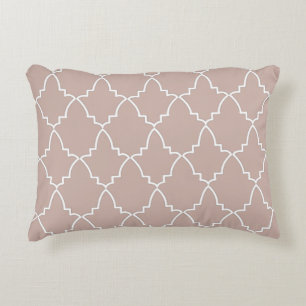 Beige Moroccan Lattice Pattern Decorative Cushion