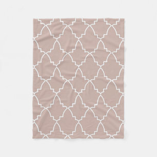 Beige Moroccan Lattice Pattern  Fleece Blanket