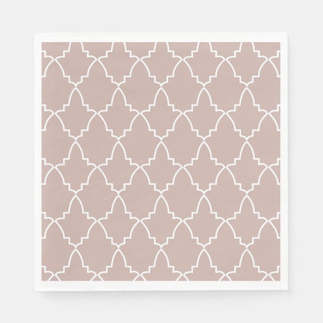 Beige Moroccan Lattice Pattern  Napkin (Front)