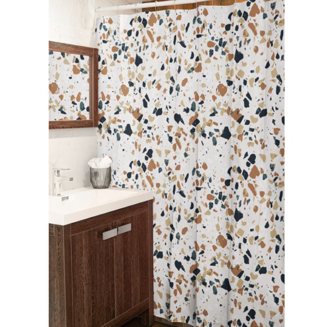 Beige Mosaic Shower Curtain (Creator Uploaded)