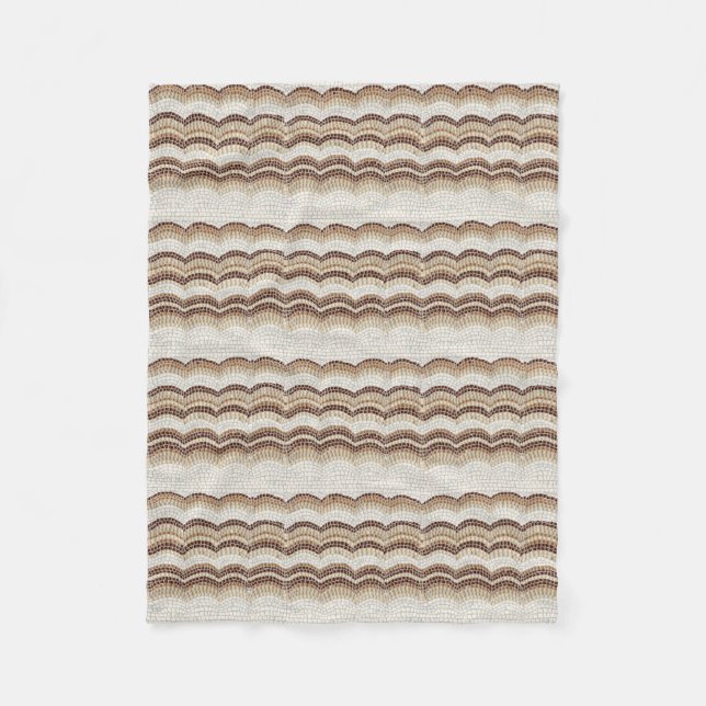 Beige Mosaic Small Fleece Blanket (Front)