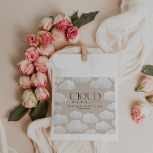 Beige natural cloud nine shower modern stylish favour bag