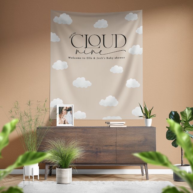 Beige natural cloud nine shower modern stylish tapestry (Creator Uploaded)