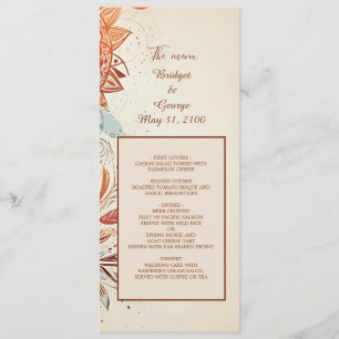 beige natural vintage wedding program & menu
